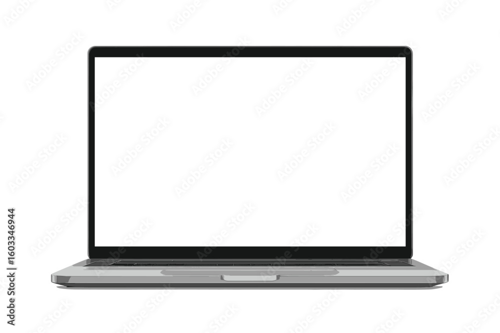 Modern laptop computer mockup with blank screen for business presentation or web design. Vector device illustration isolated on a transparent background. Technology concept. Modern laptop computer mockup with blank screen for business presentation or web design. Vector device illustration isolated on a transparent background. Technology concept.