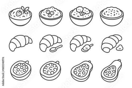 Wallpaper Mural Minimal food outline icon comfort set icons stroke vector symbol collection prompt Torontodigital.ca