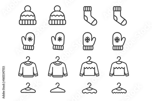 Hygge grid prompt outline line vector set icon collection minimal icons symbol