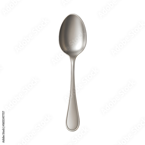 A shiny silver spoon on a black background simple elegant design