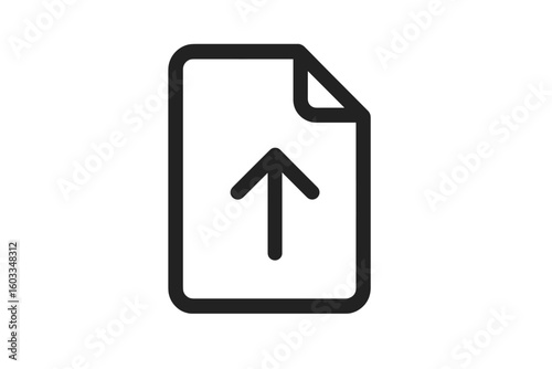 Upload document flat icon concept, file uploading and sharing symbol, synchronization and download interface vector, digital file transfer for web, mobile app, and UI design