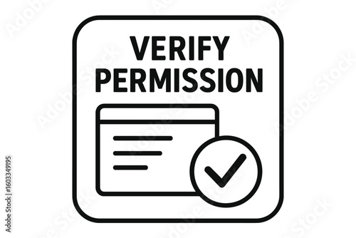 Verify permission request vector illustration with transparent background, digital security concept, user authentication process, access control icon, data protection symbol