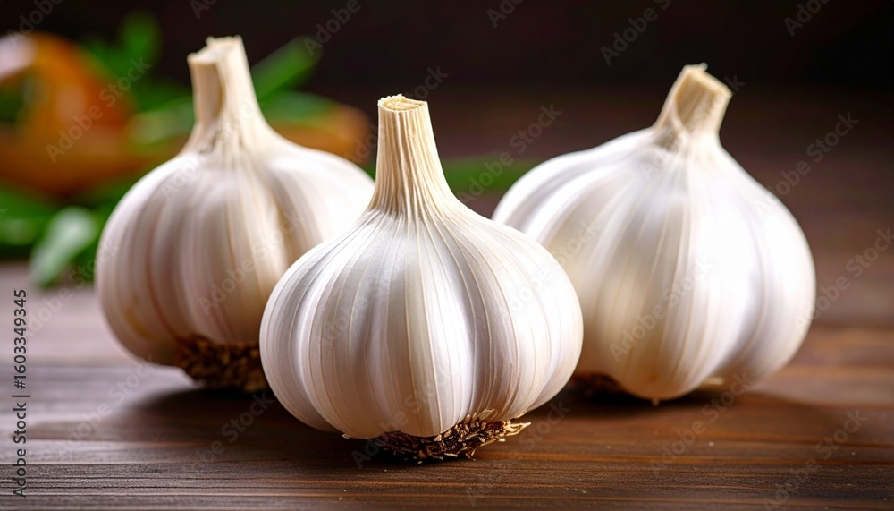 Obraz premium Garlic. A pungent, aromatic bulb used worldwide as a base flavor in cooking. 