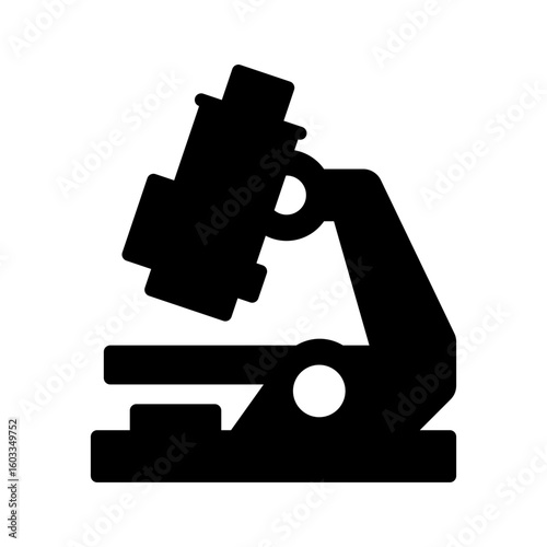 black microscope glyph icon vector illustration