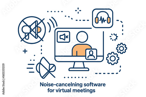 Enhancing virtual meetings with noise-canceling software for clear communication and productivity