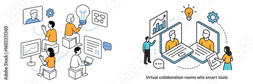 Virtual collaboration rooms utilizing smart tools enhance teamwork and creativity in online environments