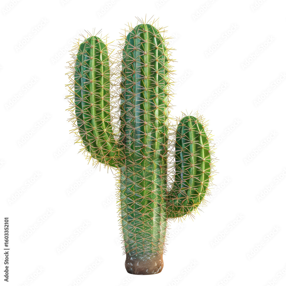 Naklejka premium Close-up of a vibrant green cactus