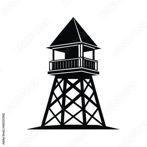watch tower on white background