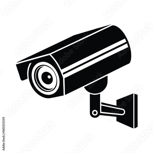 surveillance camera on white background