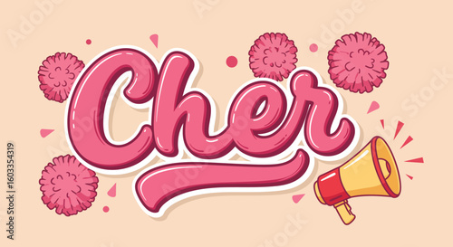 Cheerful Cheer Illustration with Megaphone