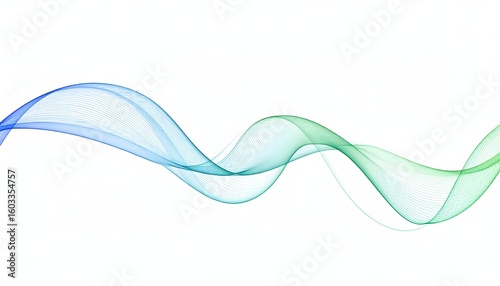 Blue green flowing abstract wave