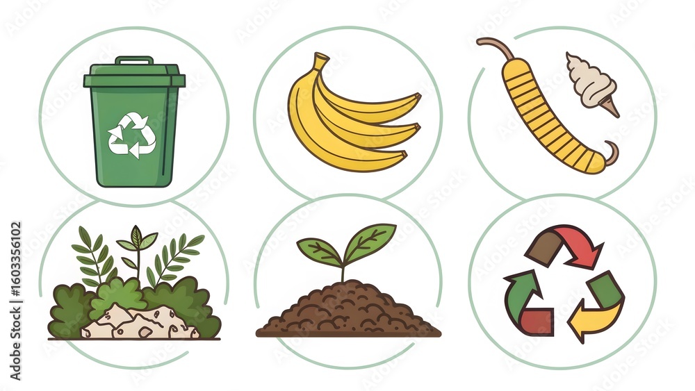 Compost, Recycling, and Waste Management Icons