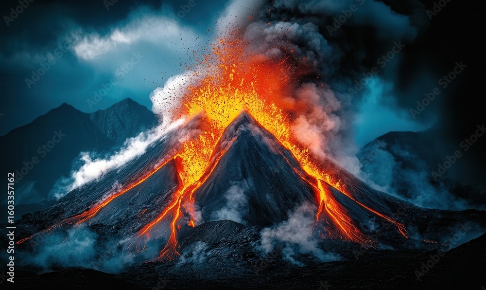 Fototapeta premium Nature's raw power unleashed at Mount Vesuvius