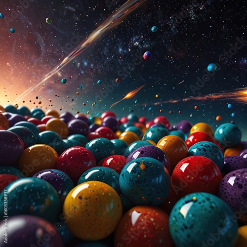 colorfull marble ball illustration background