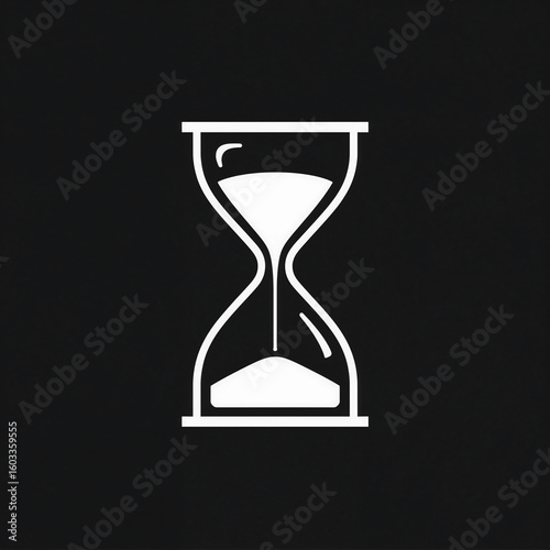 Midnight Timer – Monochrome Hourglass Icon