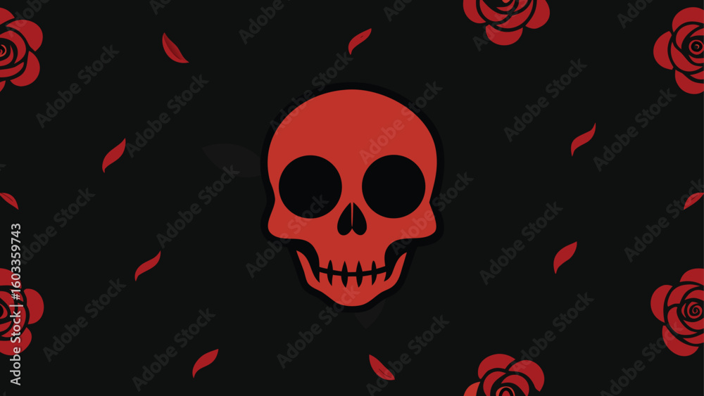gothic skull and roses wallpaper seamless dark vector background gothic skull and roses wallpaper seamless dark vector background