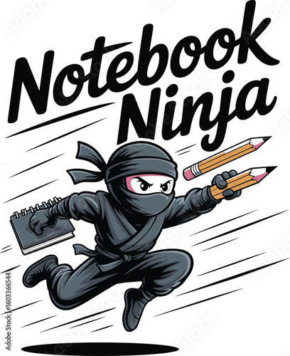 notebook ninja t shirt design