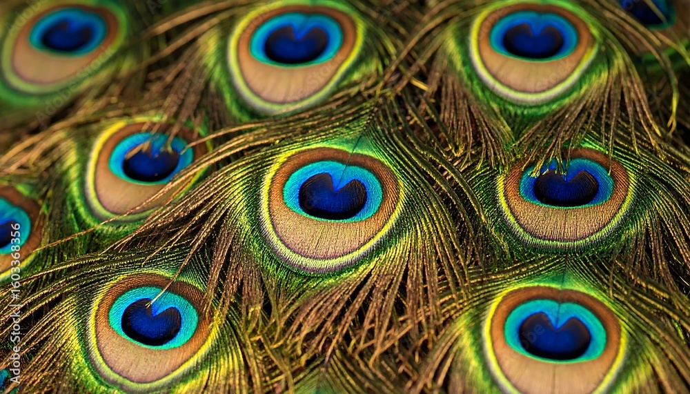 Fototapeta premium Close-up peacock feather texture (2)