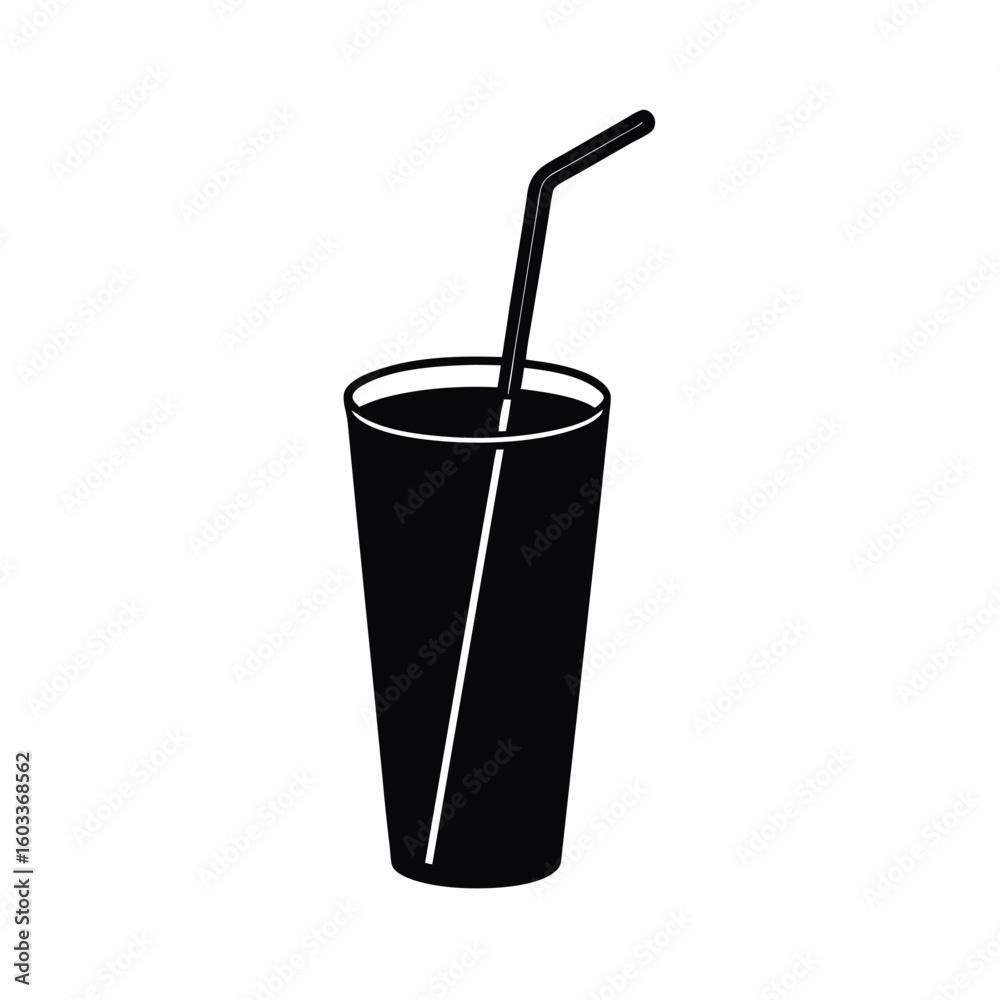 vector illustration of a reusable straw with glass