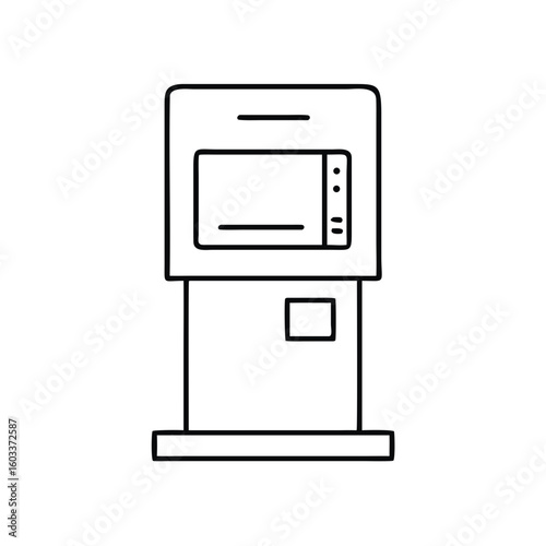 Self-service kiosk icon in minimalist design for user convenience