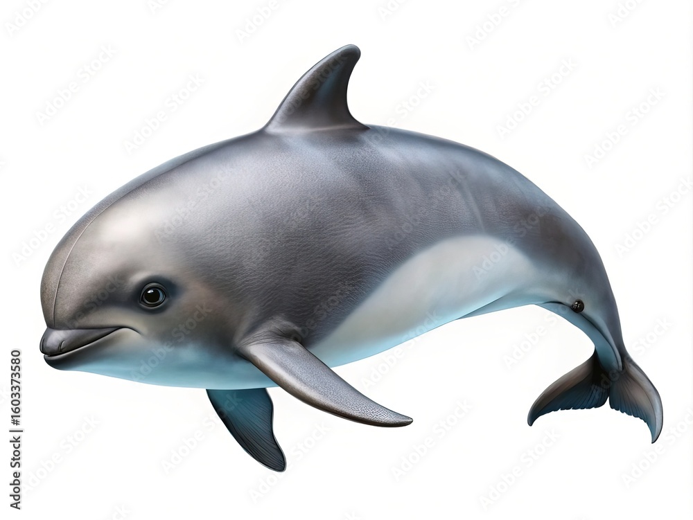 Fototapeta premium Isolated vaquita porpoise illustration for marine wildlife and conservation art isolated on white background