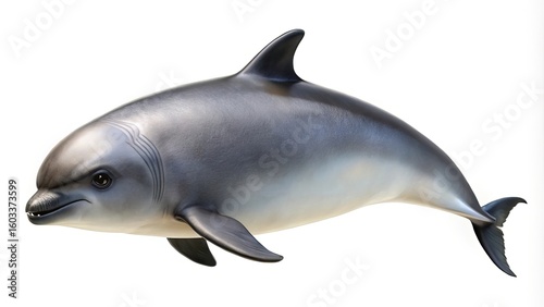 Vaquita porpoise endangered species marine mammal ocean wildlife conservation art isolated on white background