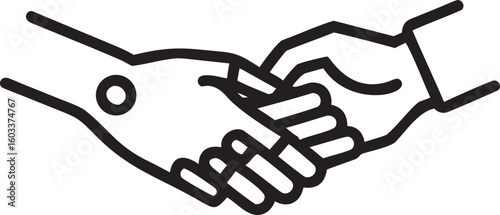 Silhouette of a Human Hand Showing the Thumb and Index Finger Extended vector