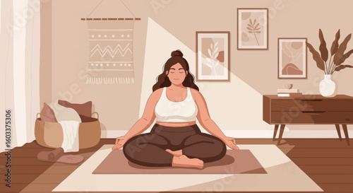 Calm workspace with tea, essential oils, prayer beads, and candle 