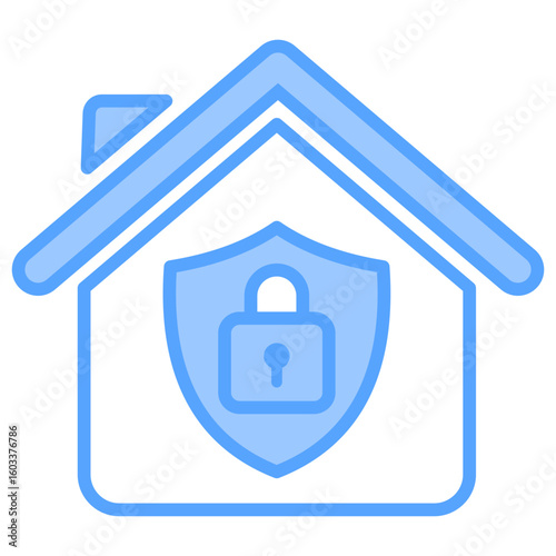 Home Security Blue Icon