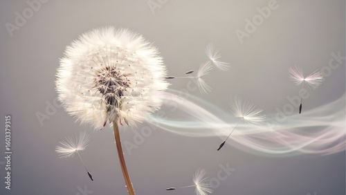 Dandelion Seeds Blowing in the Wind: Artistic Nature Photography