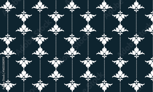 damask seamless pattern background. Classical old fashioned damask ornament, royal victorian seamless texture for wallpapers, textile, wrapping.