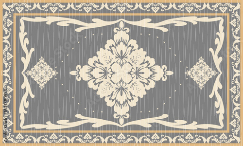 damask seamless pattern background. Classical old fashioned damask ornament, royal victorian seamless texture for wallpapers, textile, wrapping.
