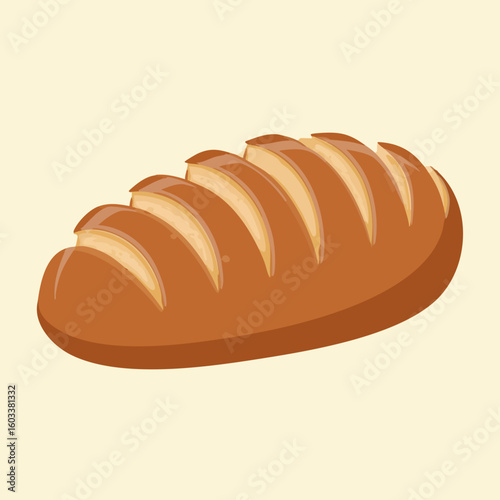 Vector illustration of sliced bread loaf