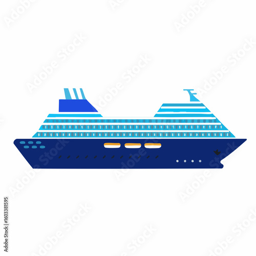 Cruise Ship Vector Illustration