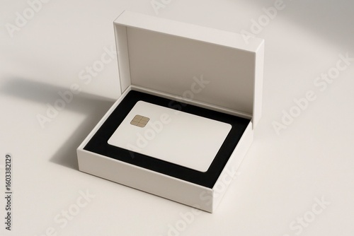 Bank Card in Elegant Box Packaging Mockup