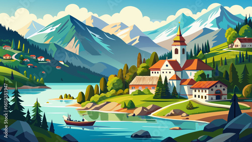 Beautiful Walchensee, Panorama, Bayern, Deutschland