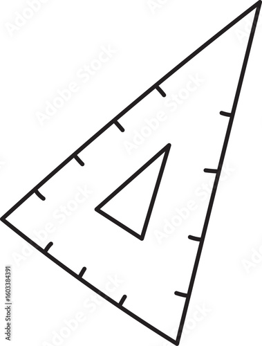 Geometric Triangle Ruler Outline