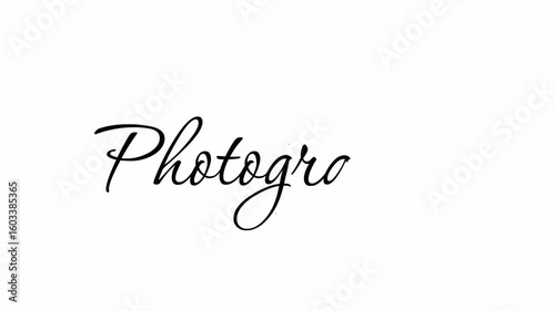World Photography Day Handwritten text animation with Black and Blue color, sparkling light effects for video opening elements, event and celebration on alpha channel Transparent background