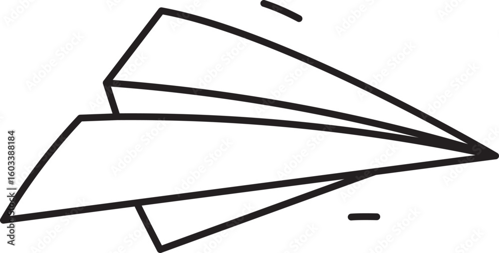 Fototapeta premium Paper Airplane Line Drawing
