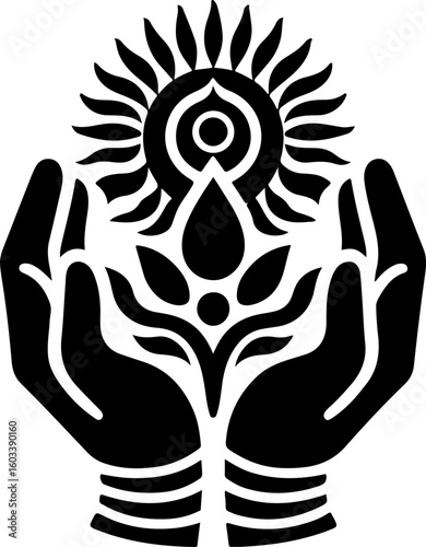 silhouette vector illustration sketch design icon logo symbol mythology god goddess holy in hindu religion teachings ethnic classic vintage traditional