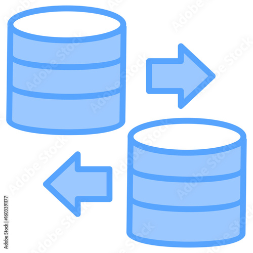 Data Replication Blue Icon