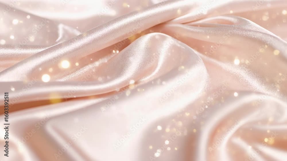 Shimmering Light Particles on Silk ピンクベージュのシルクと、きらめく光の粒子が舞い降りる