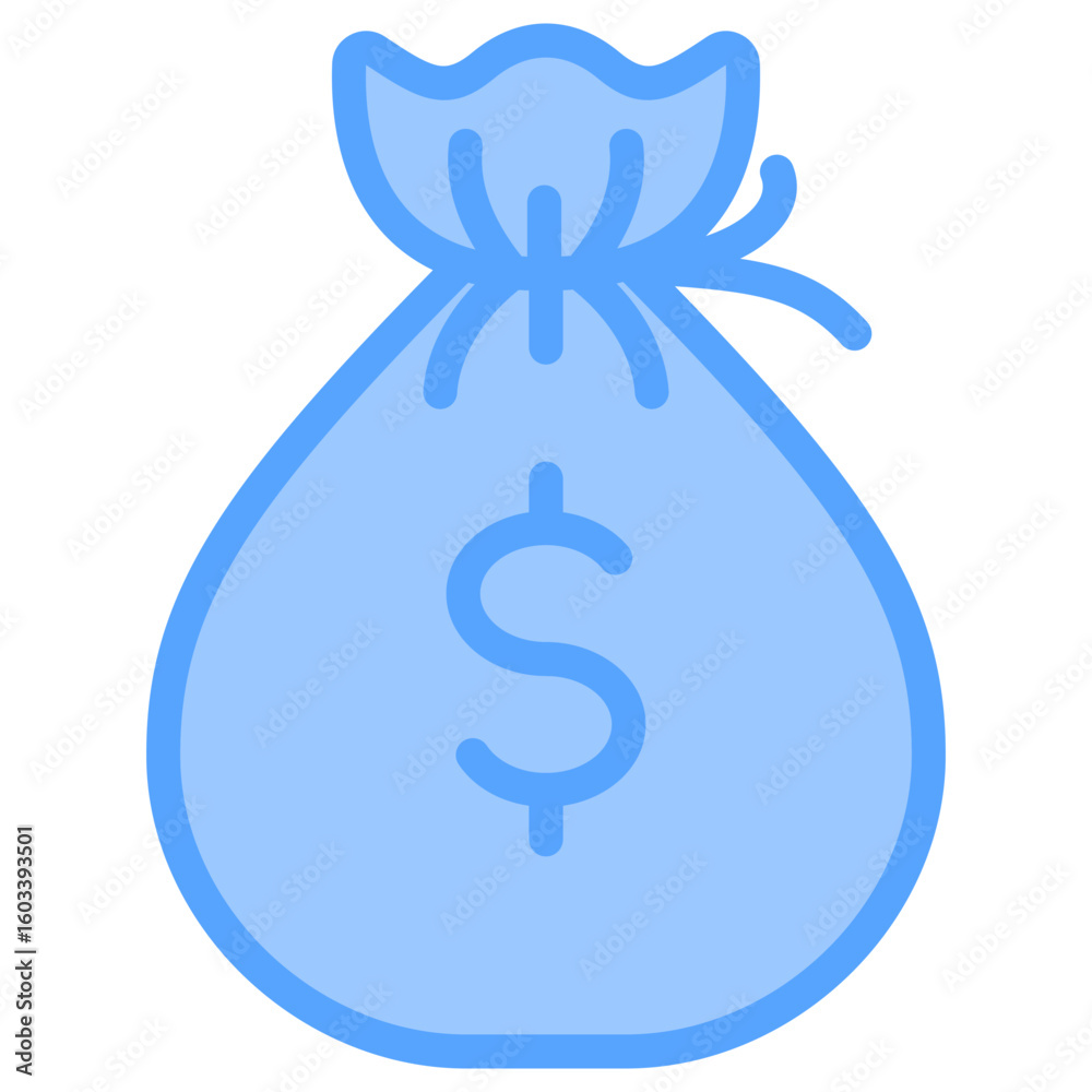 Naklejka premium Money Bag Blue Icon