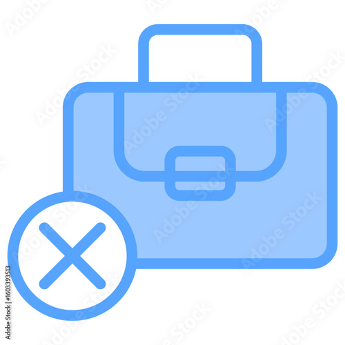 Job Loss Blue Icon