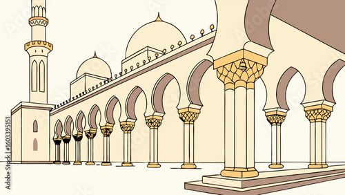Detailed Drawing of a Mosques Architectural Design.
