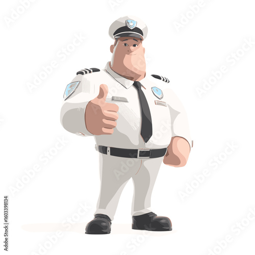 Cartoon illustration of a pilot giving a thumbs-up gesture.
