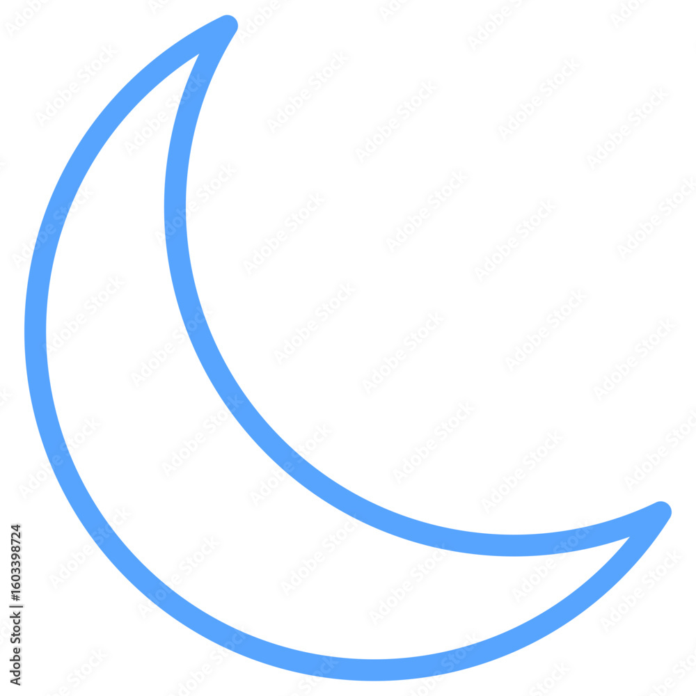 Crescent Moon Blue Icon Crescent Moon Blue Icon