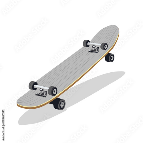 Stylish skateboard with a wooden deck, perfect for enjoying summer sports activities with friends or skateboarding alone
