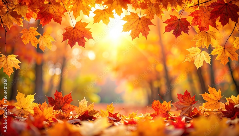 Autumn Leaves in Sunlight
