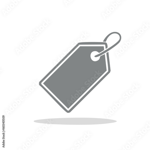 Isolated price tag with string and shadow, for sale, marketing, shopping, or promotions